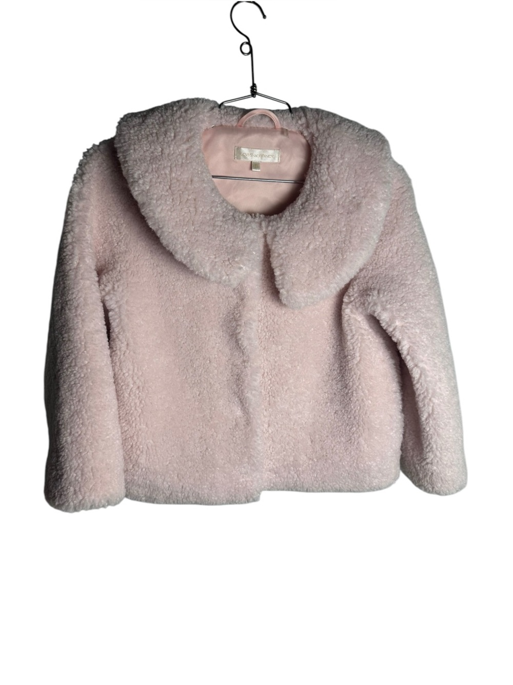 LoveShackFancy Girls 8-9Y Pale Pink Faux Shearling Teddy Jacket GJ008